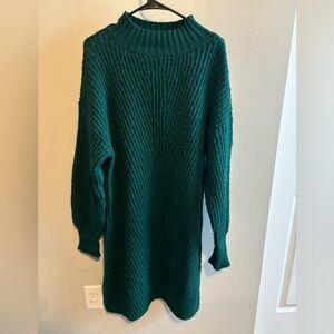 SO Women's Long Sleeve Sweater Dress - Deep Green